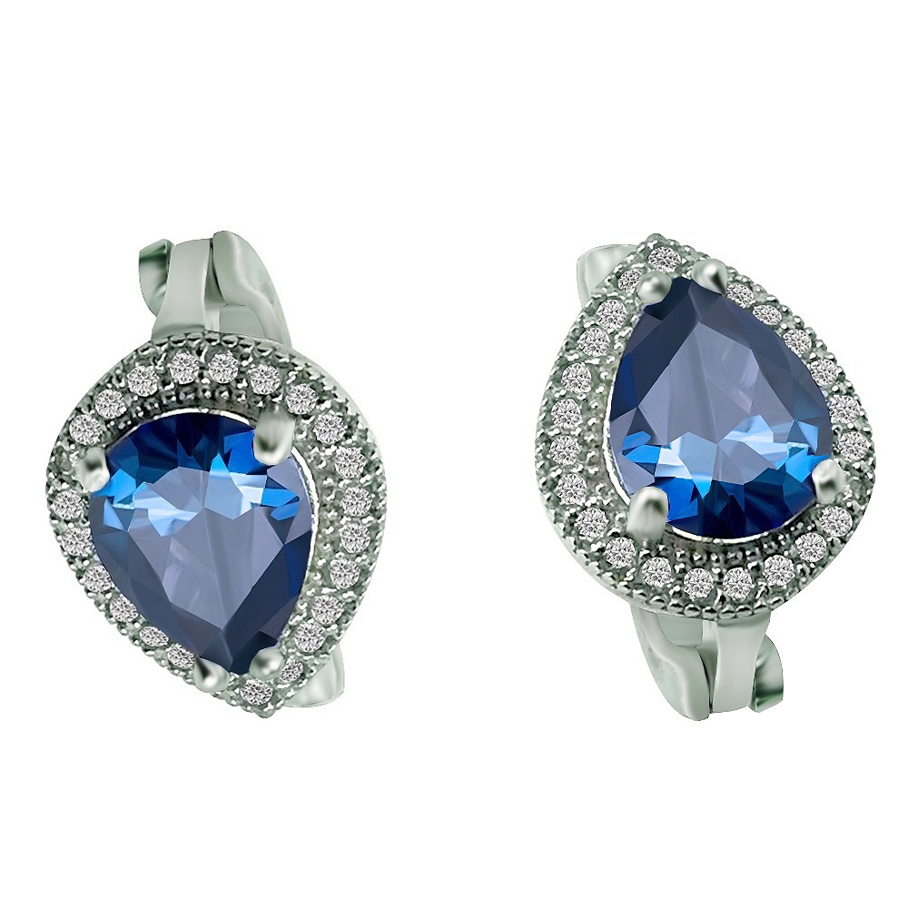 Sette 925 Silver Blue Zirkonia Stone Earrings