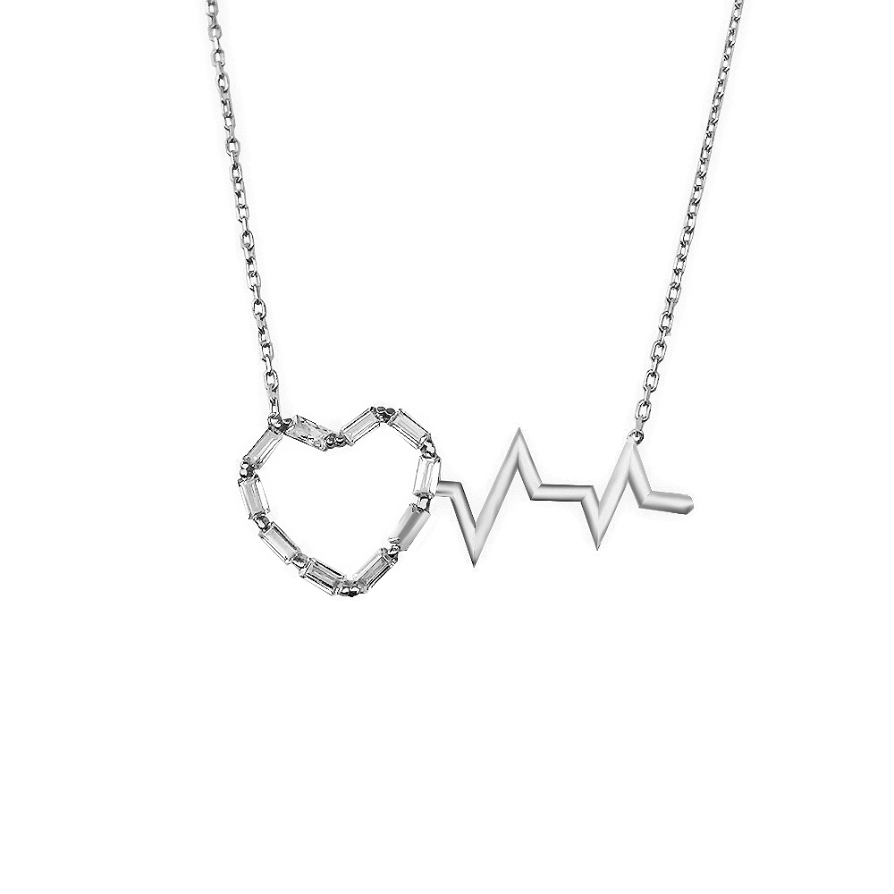 Sette 925 Silver Heart Rhythm Necklace