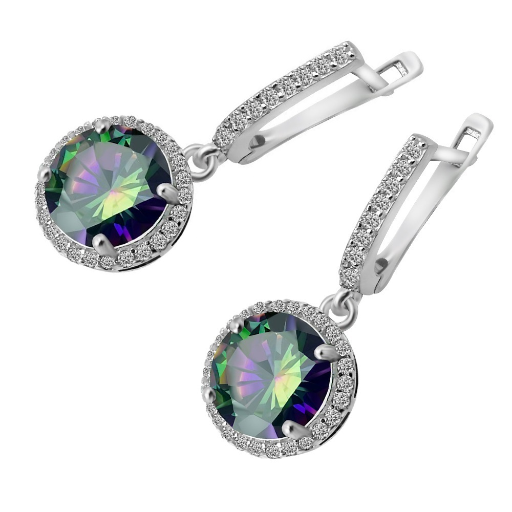 Sette 925 Silver Rainbow Colours Zirkonia Stone Earrings