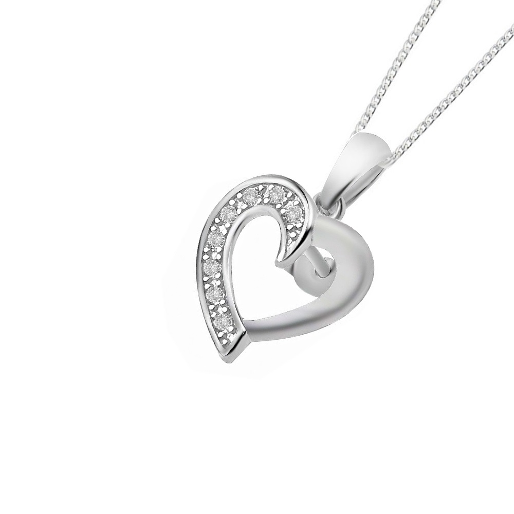Sette 925 Silver Zirkonia Stone Heart Necklace