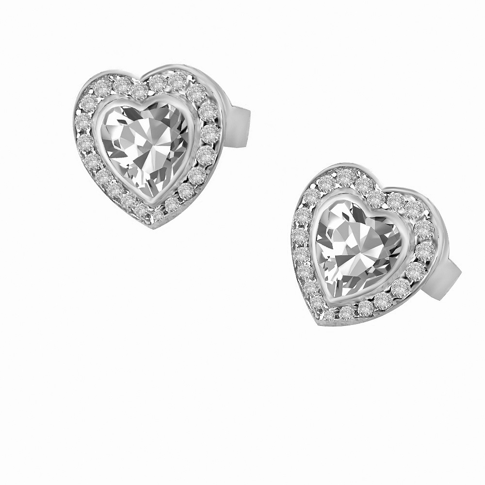 Sette 925 Silver Heart Earrings