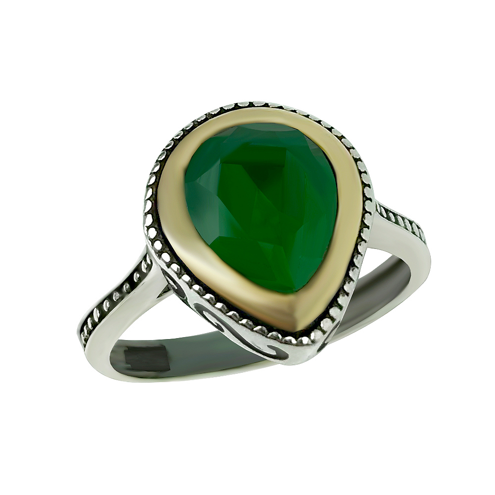 Sette 925 Silver Hurrem Emerald Stone Ring