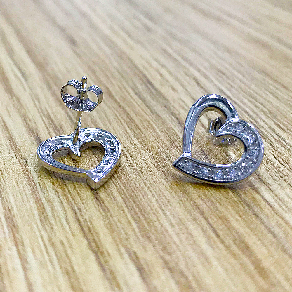 Sette 925 Silver Heart Earrings