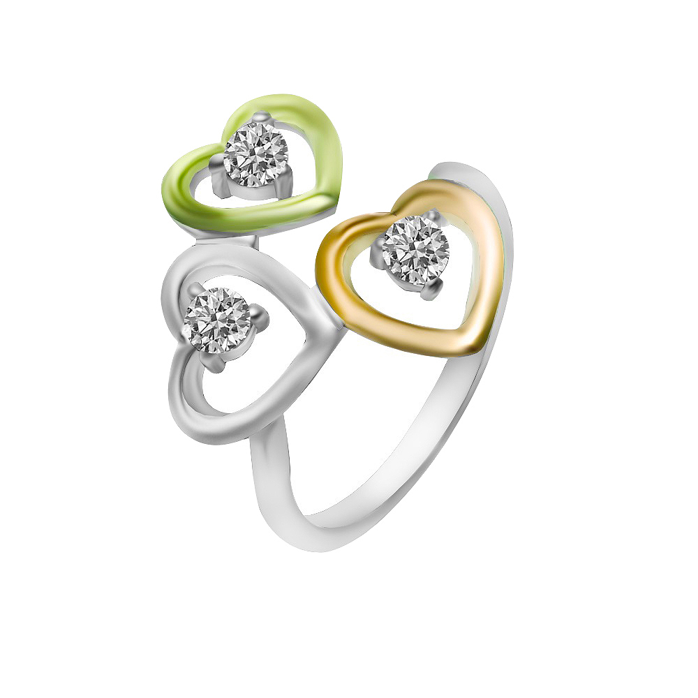Sette 925 Silver Zirkonia Stone Heart Ring