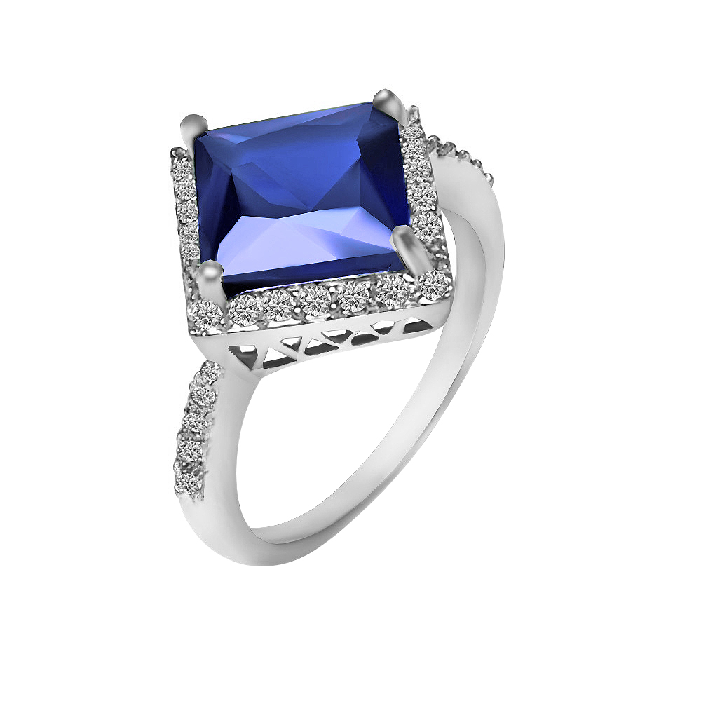 Sette 925 Silver Blue Zirkonia Ring