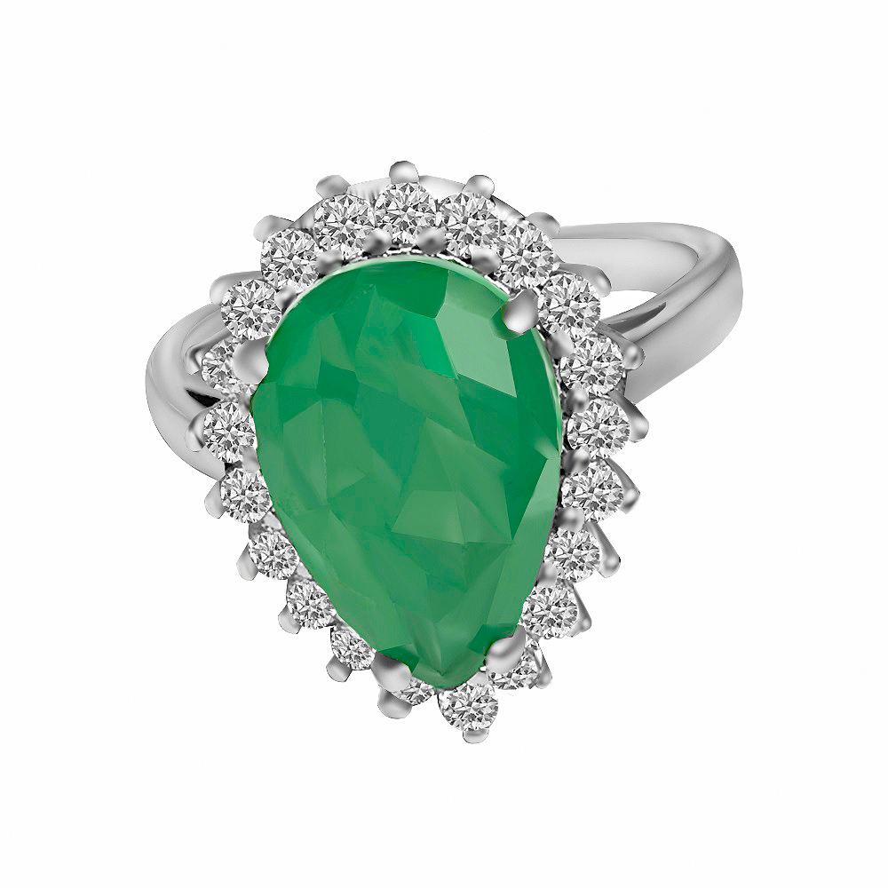 Sette 925 Silver Green Zirkonia Stone Ring