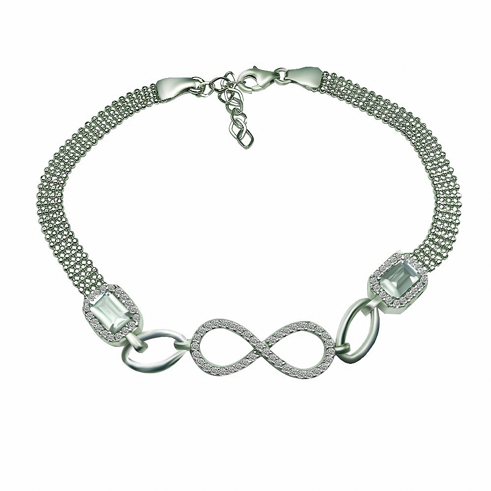 Sette 925 Silver Baguette-Zirkonia Bracelet