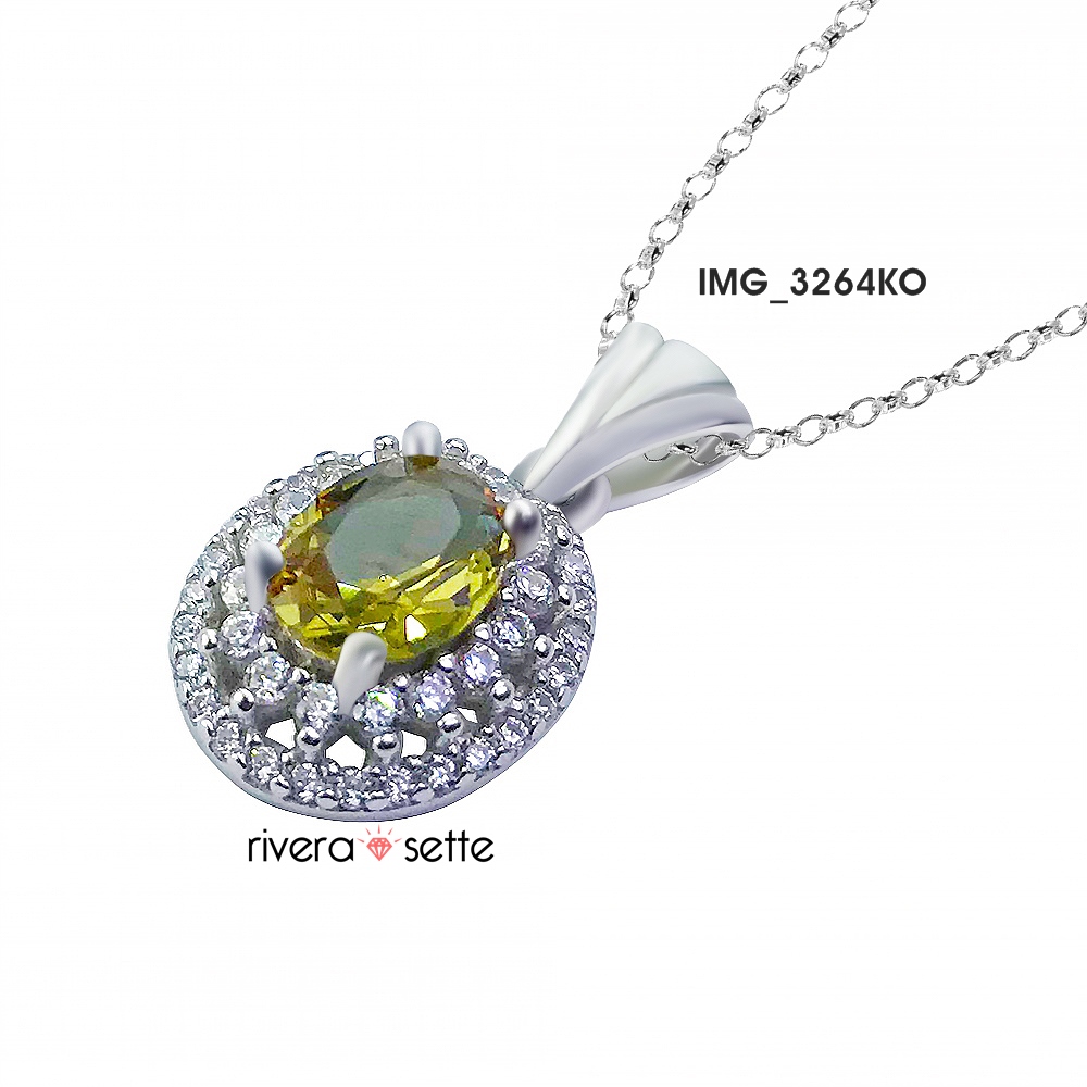 Sette 925 Silver Changing Colour Stone Necklace