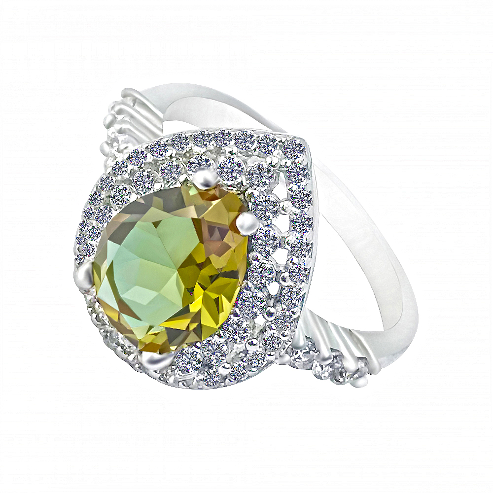Sette Silver Changing Colour Stone Ring