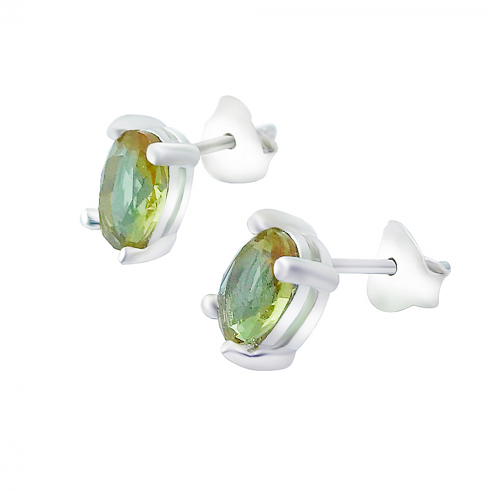 Sette Silver Zultanit Changing Colour Stone Earrings