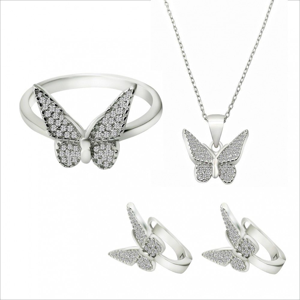 Sette Silver Zirkonia Butterfly Sets