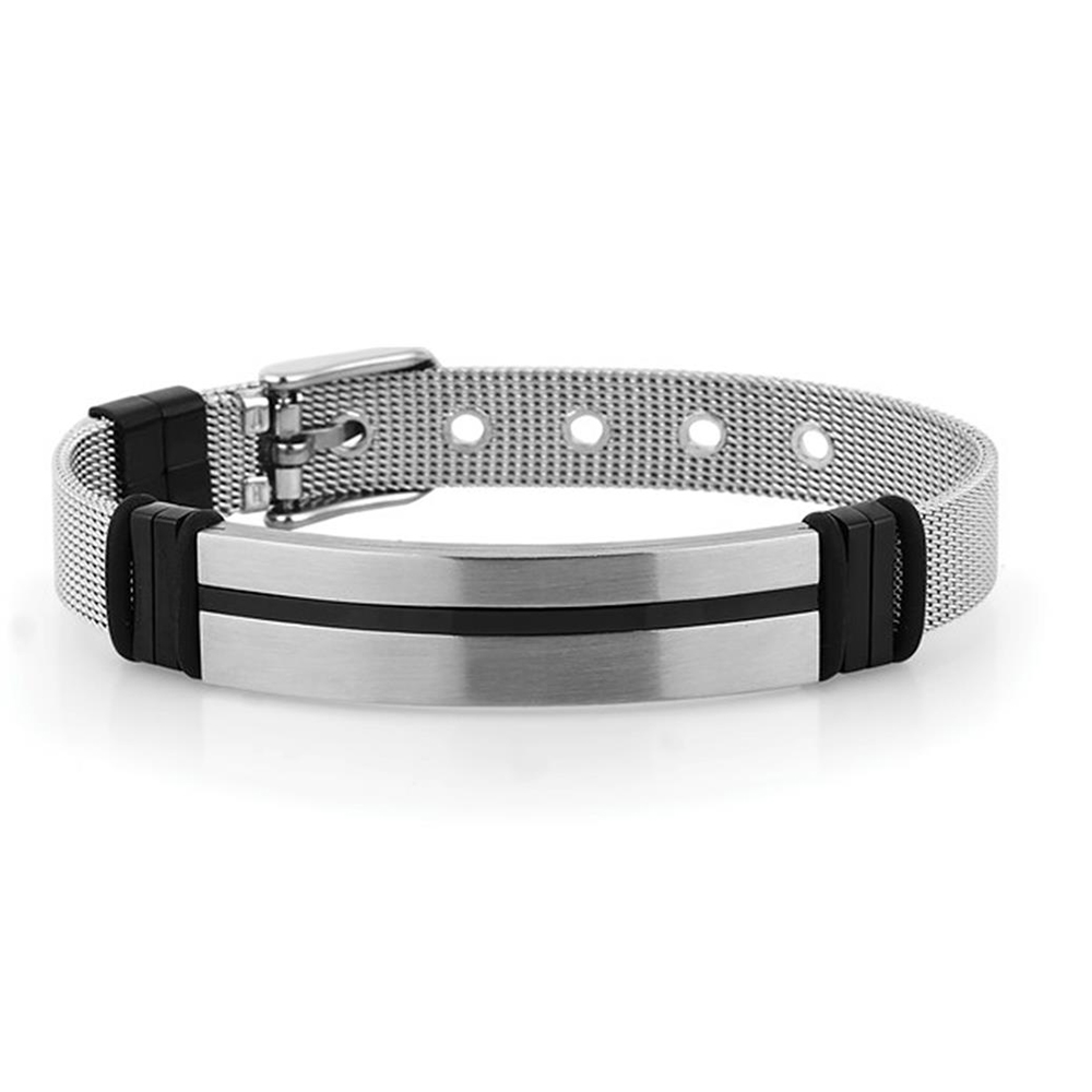 316L Steel-Leather Bracelet