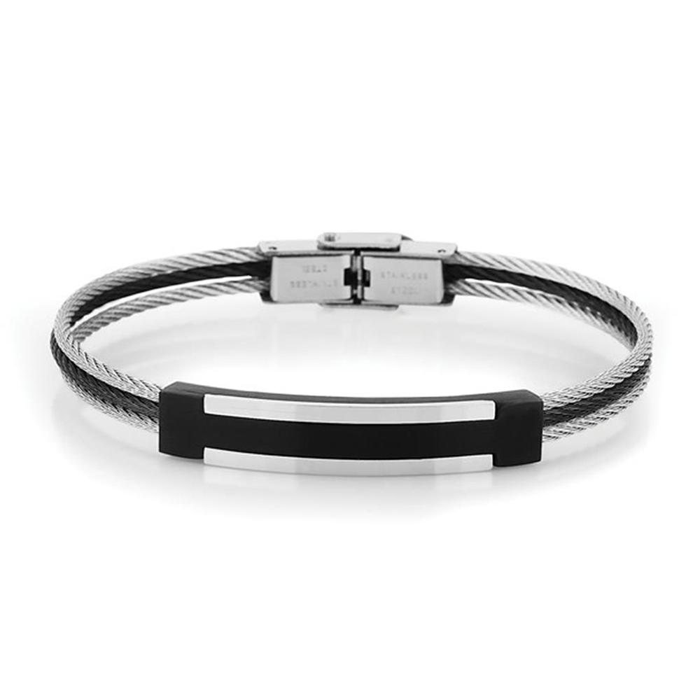 316L Steel-Leather Bracelet