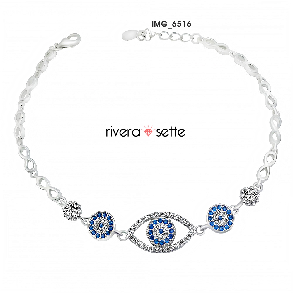 Sette Silver Fashion Evil Eye Bracelets