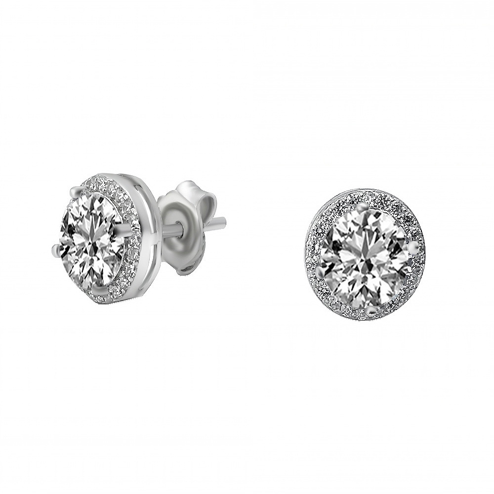 Sette Silver Zirkonia Stone Earrings