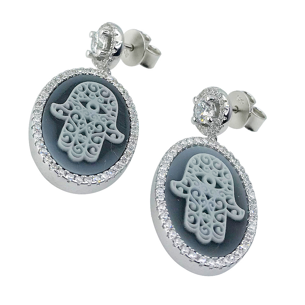 Sette Silver Cameos Hand Made Earrings