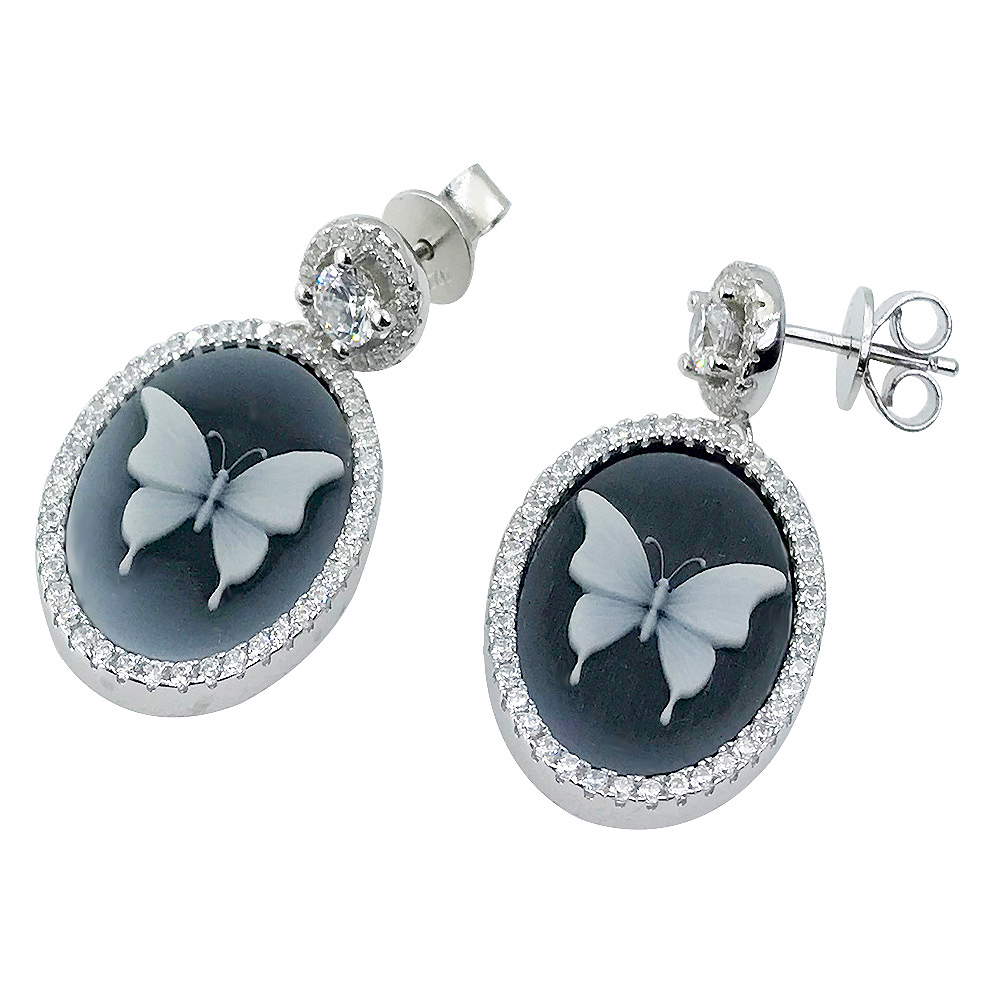 Sette Silver Cameos Hand Made Earrings