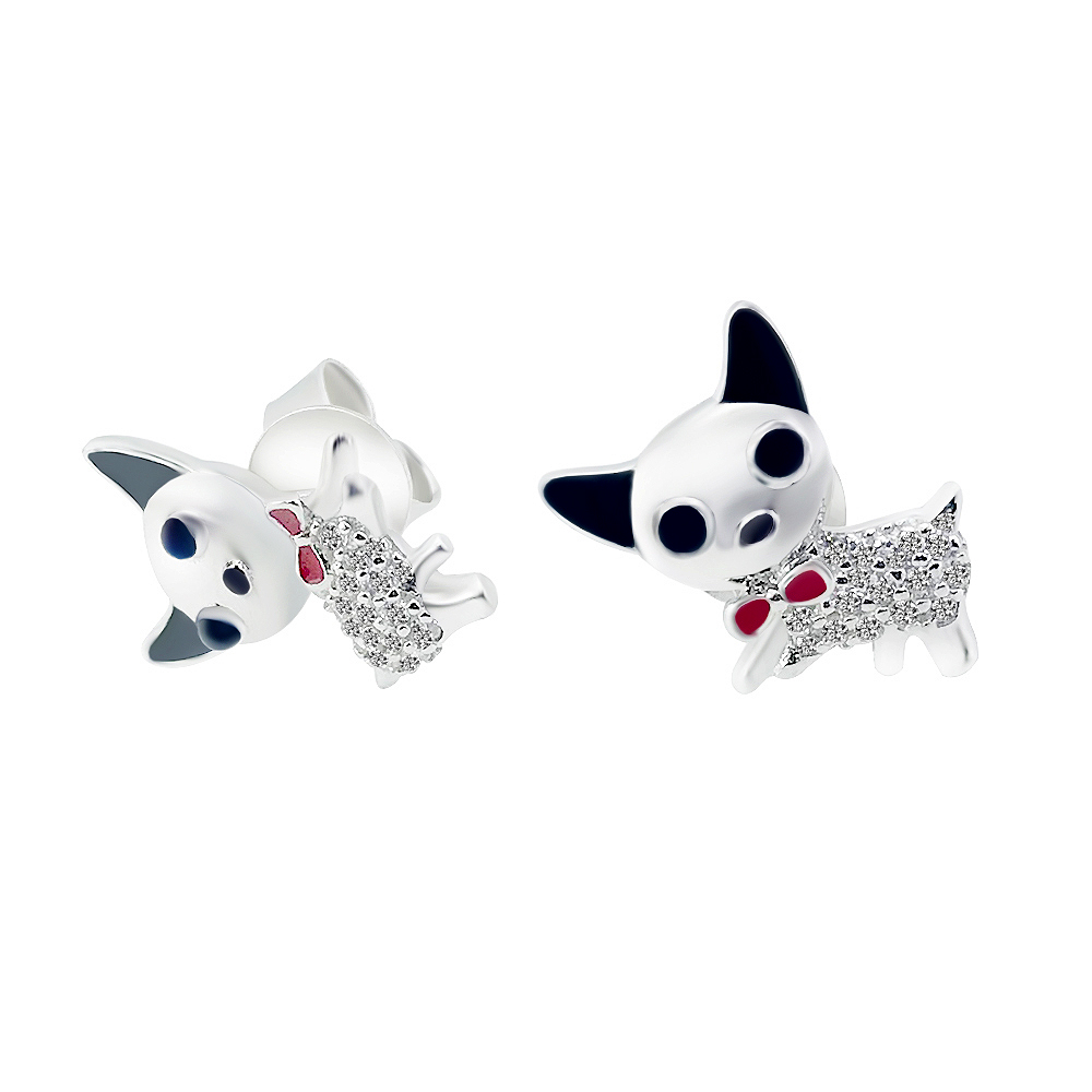 Sette 925 Silver Cute Perro Earrings