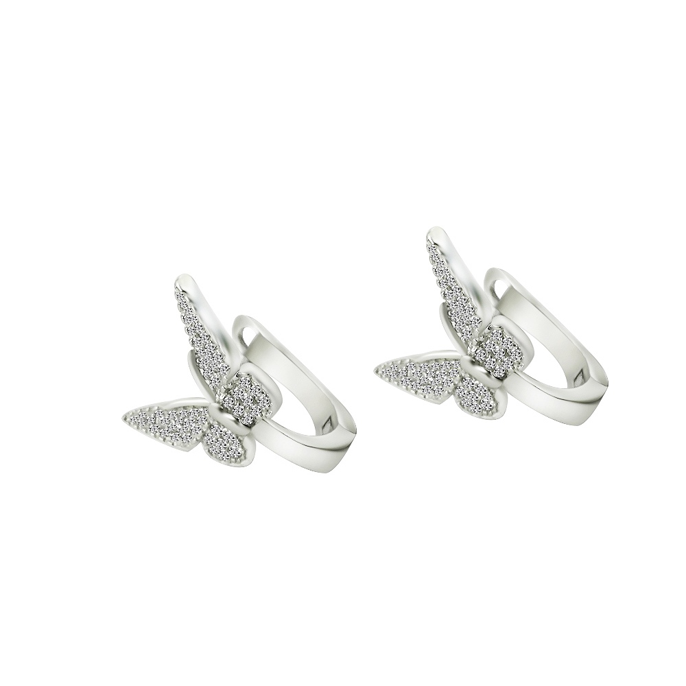 Sette Silver Zirkonia Butterfly Earrings