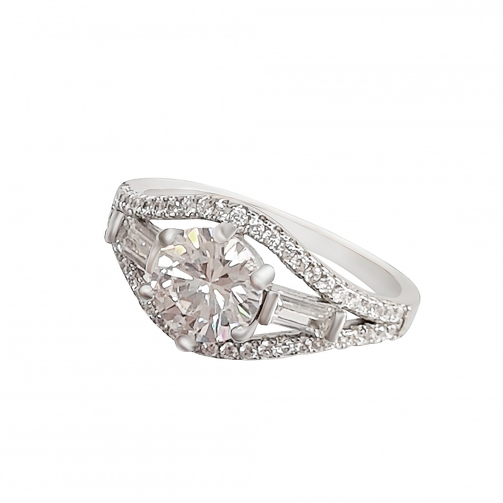 Sette Silver Fashion Baguette Stone Ring